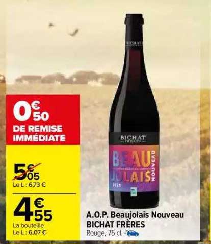 a.o.p. beaujolais nouveau bichat frères