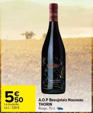 a.o.p. beaujolais nouveau thorin