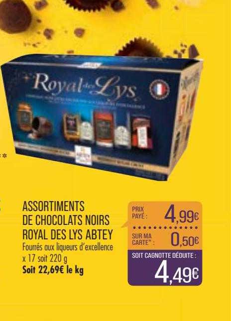 assortiments de chocolats noirs royal des lys abtey