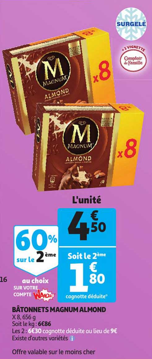 bâtonnets magnum almond