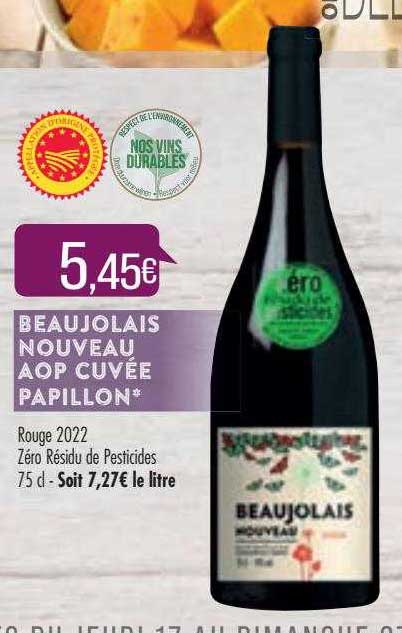 beaujolais nouveau aop cuvée papillon