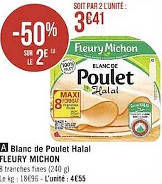 blanc de poulet halal fleury michon