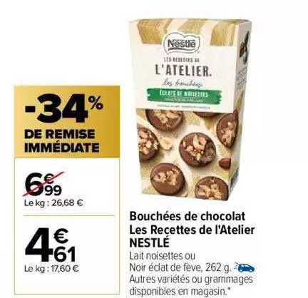 bouchées de chocolat les recettes de l'atelier neslé