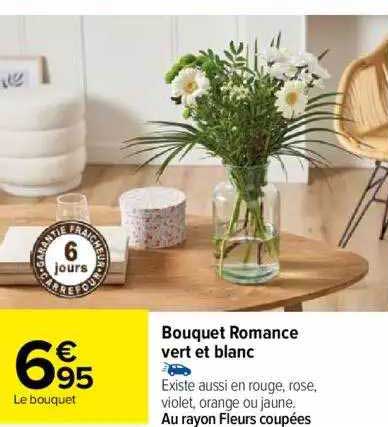 Bouquet Romance Vert Et Blanc