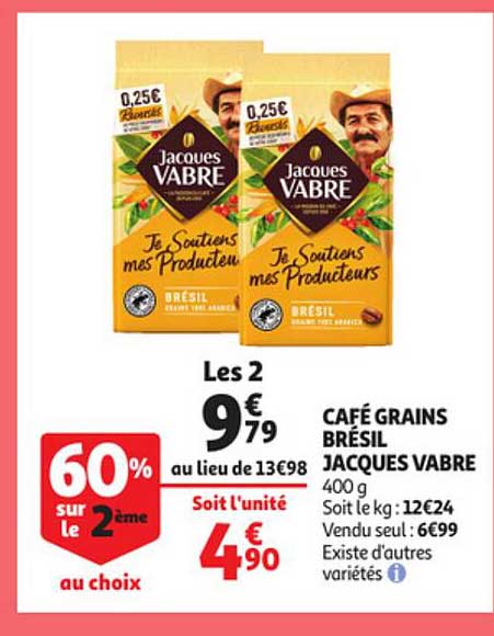 café grains brésil jacques vabre