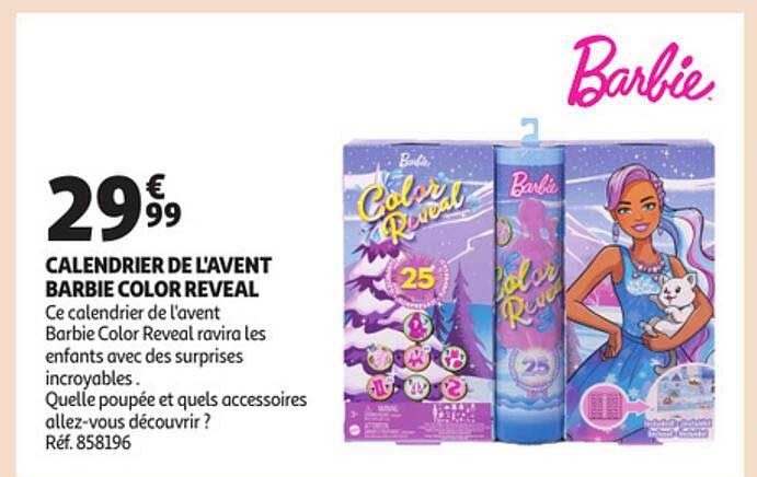 calendrier de l'avent barbie color reveal