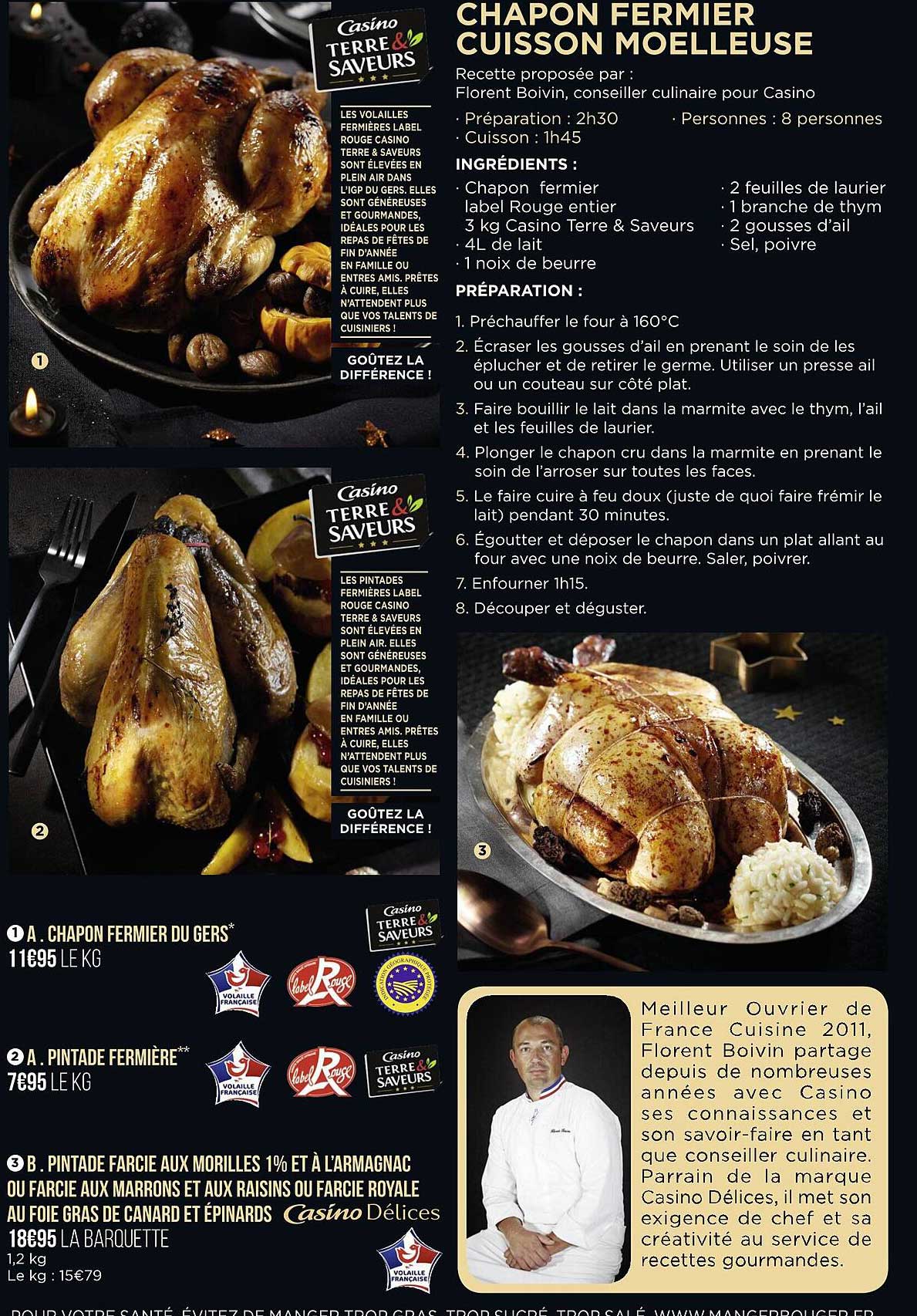 chapon fermier cuisson melleuse