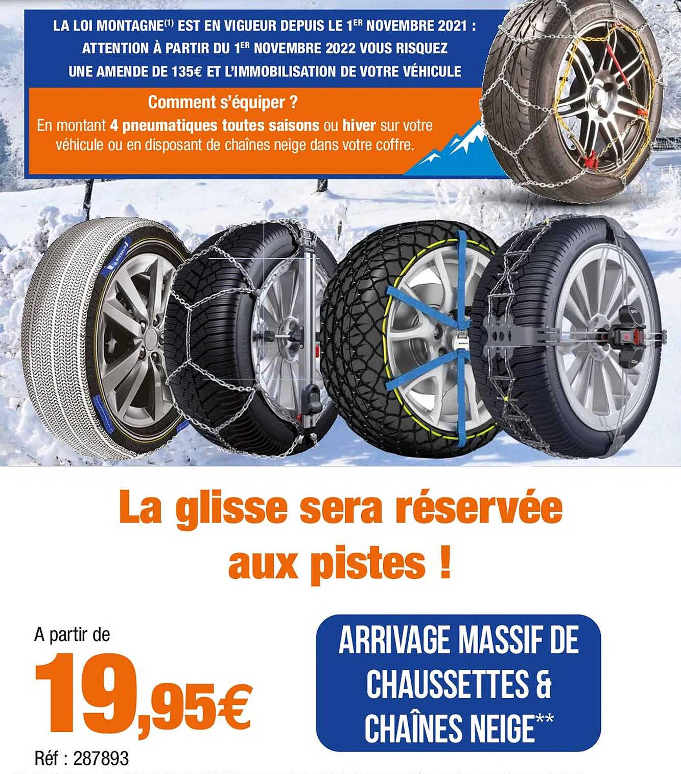 chaussettes & chaînes neige