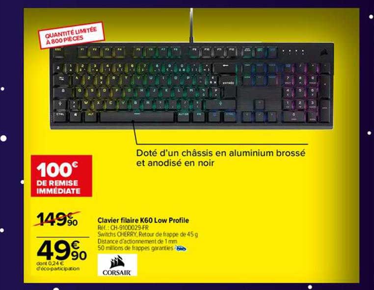 clavier filaire k60 low profile corsair