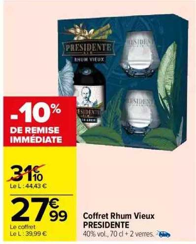 coffret rhum vieux présidente