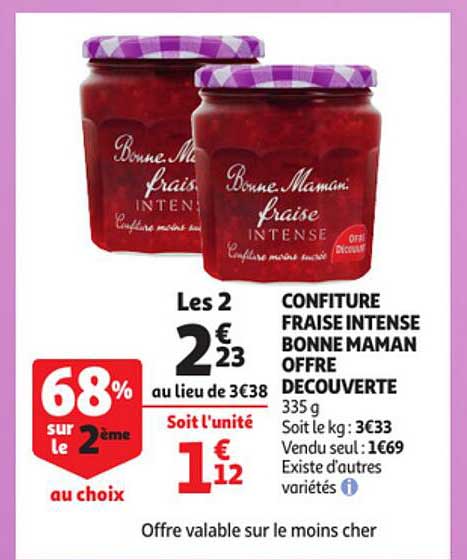 confiture fraise intense bonne maman offre découverte