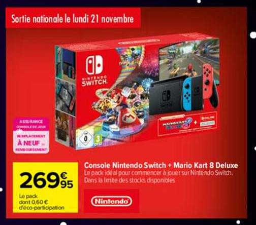 console nintendo switch + mario kart 8 deluxe