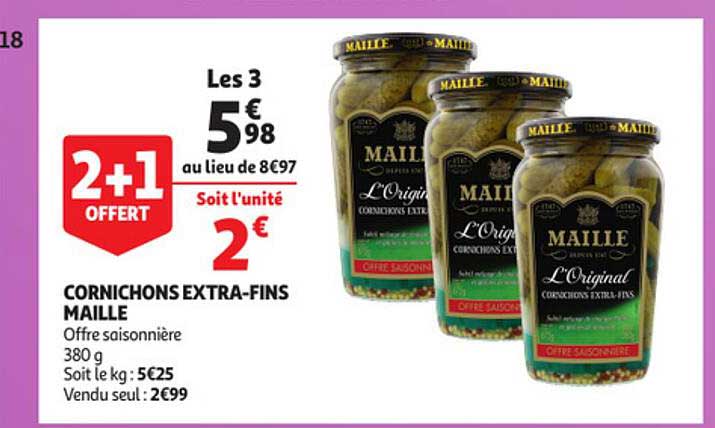 cornichons extra-fins maille