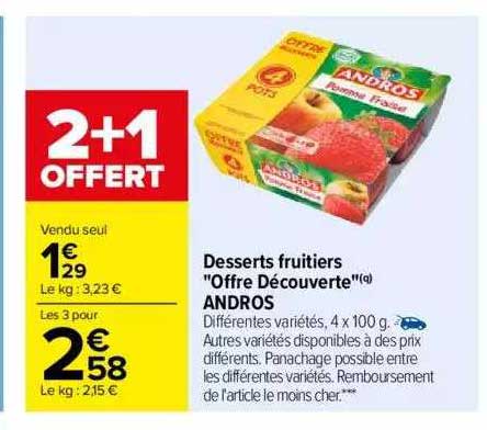 Desserts Fruitiers "offre Découverte" Andros