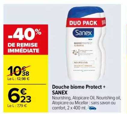 douche biome protect+ sanex