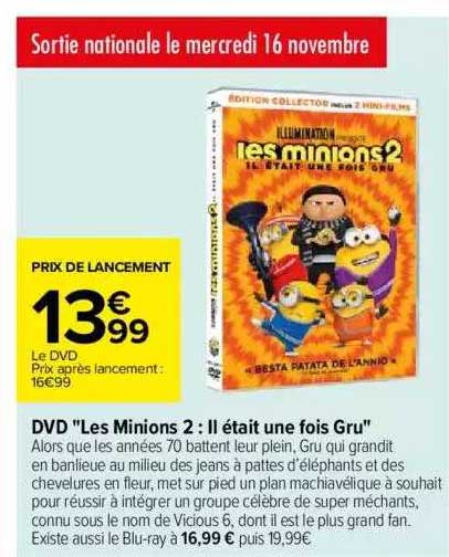 dvd "les minion 2 : il était une fois gru"