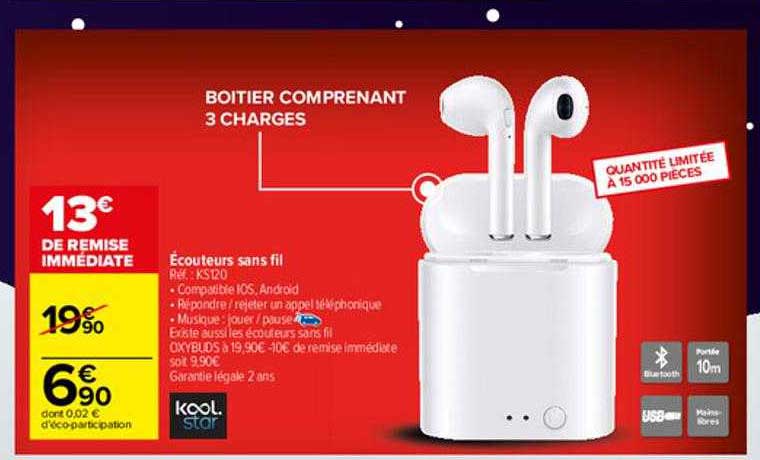 écouteurs sans fil kool star