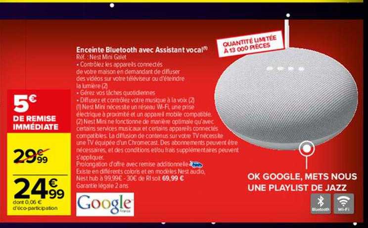 enceinte bluetooth avec assistant vocal google