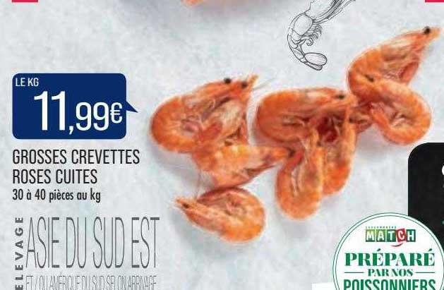grosses crevettes roses cuites