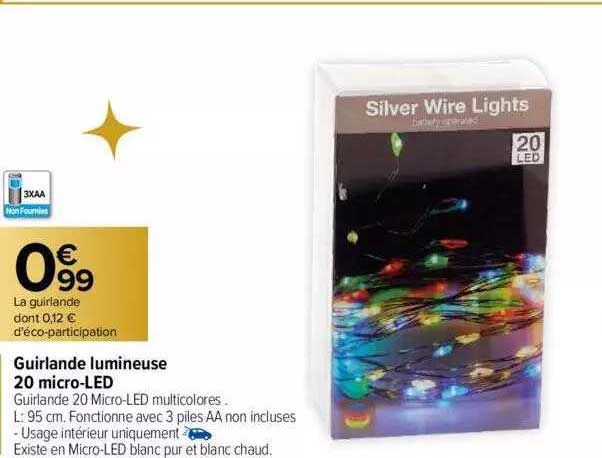 guirlande lumineuse 20 micro-led