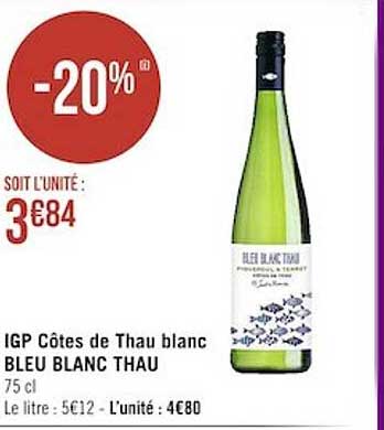igp côtes de thau blanc bleu blanc thau