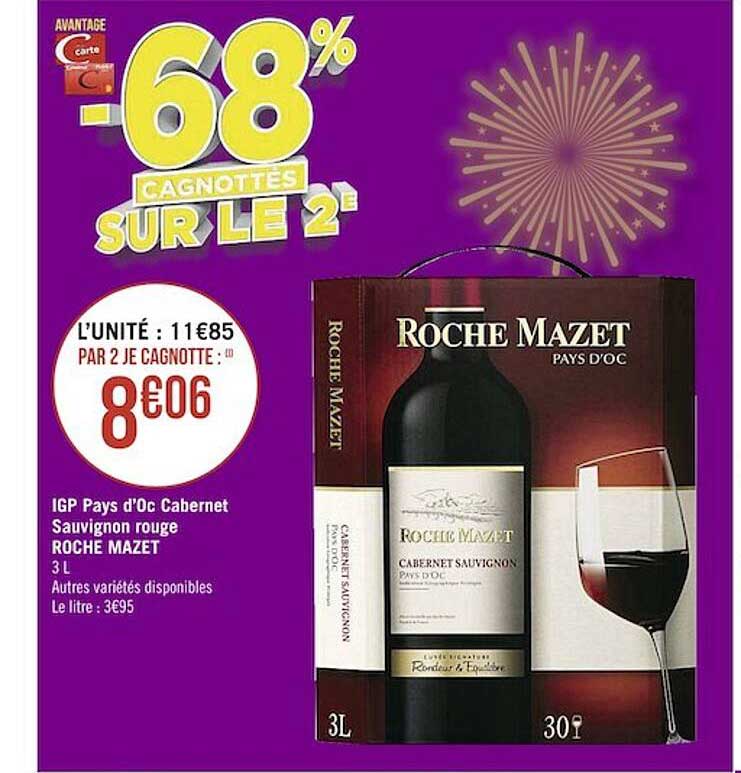 igp pays d'oc cabernet sauvignon rouge roche mazet