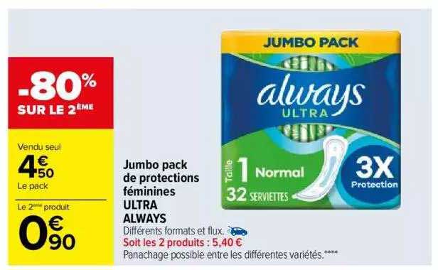 jambon pack de protections féminines ultra always