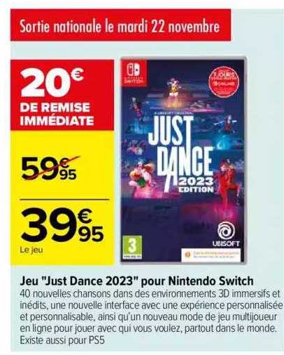 jeu "just dance 2023" pour nintendo switch