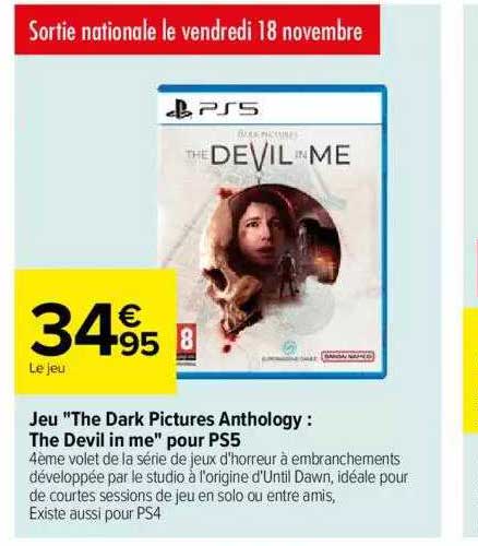 jeu "the dark pictures anthology : the devil in me" pour ps5