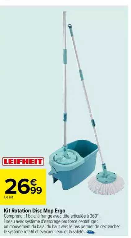 kit rotation disc mop ergo leifheit