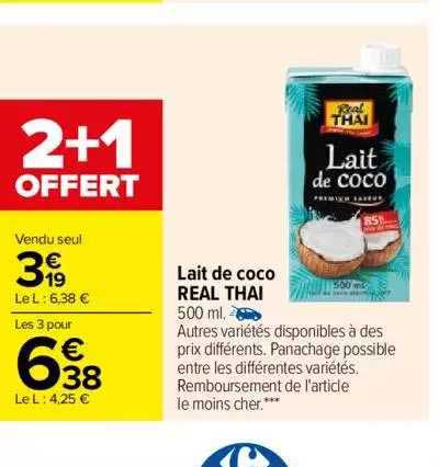 lait de coco real thai