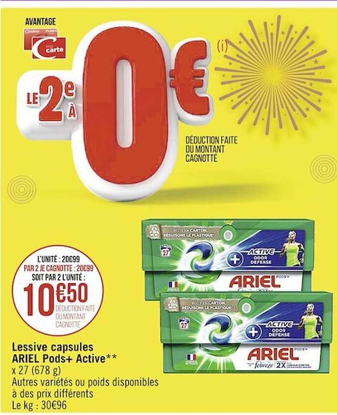 Lessive Capsules Ariel Pods+ Active