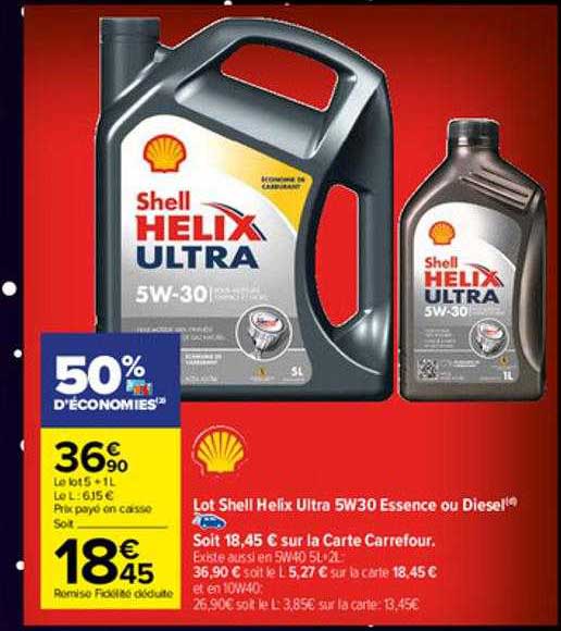 lot shell helix ultra 5w30 essence ou diesel