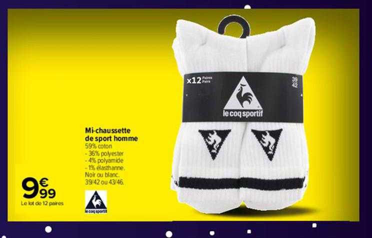 mi-chaussette de sport homme le coq sportif