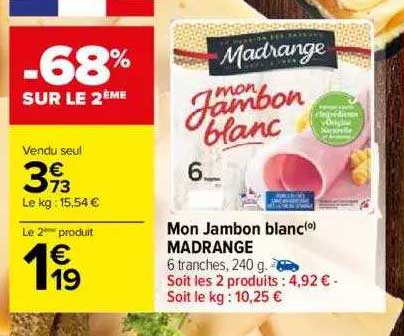 mon jambon blanc madrange