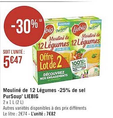 Mouliné De 12 Légumes -25% De Sel PurSoup' Liebig