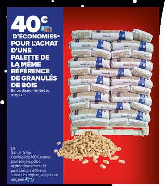 palette de la même référence de granulés de bois