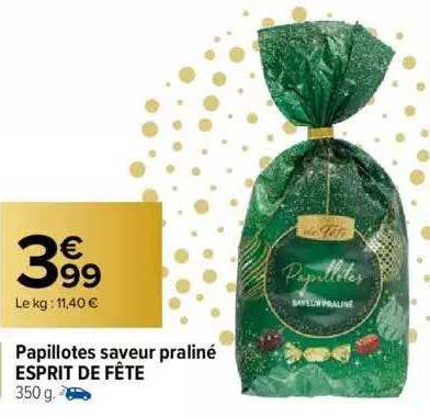 papillotes saveur praliné esprit de fête