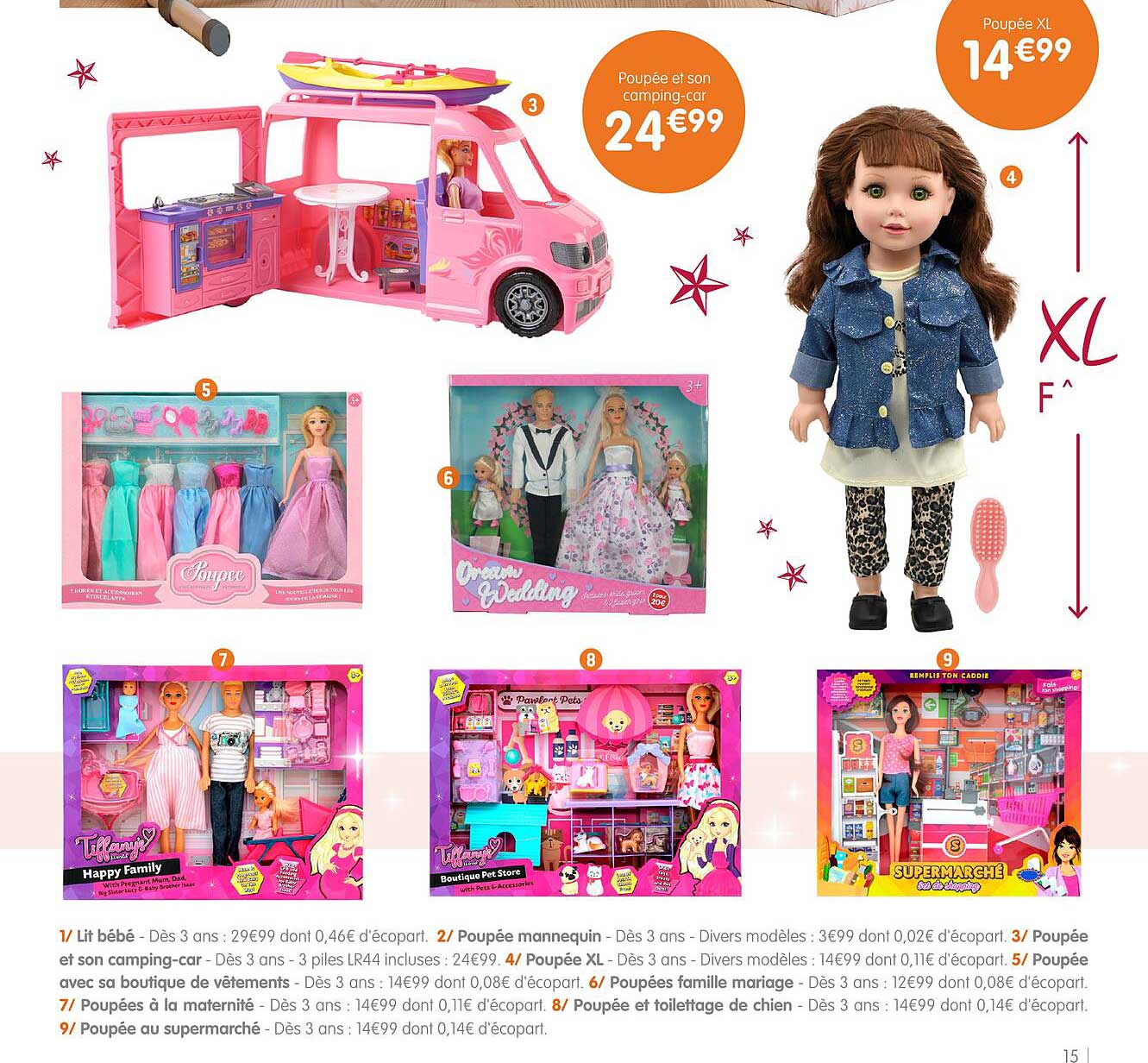 poupée et son camping-car, poupée xl, lit bébé, poupée mannequin, poupée avec sa boutique de vêtements, poupées famille mariage, poupées à la maternité, poupée et toilettage de chien, poupée au superm