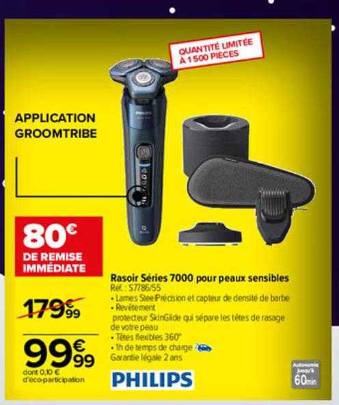rasoir séries 7000 pour peaux sensibles philips