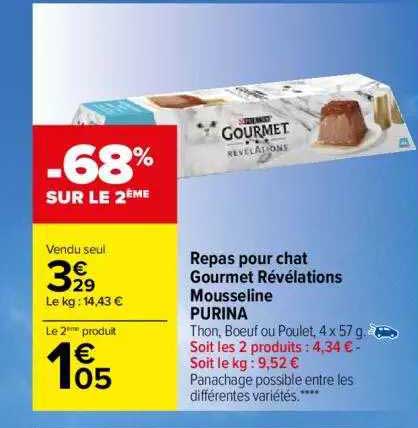 Repas Pour Chat Gourmet Révélations Mousseline Purina
