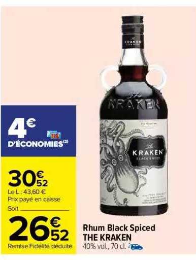 rhum black spiced the kraken