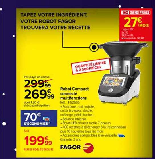 Robot Compact Connecté Multifonction Fagor