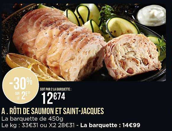 rôti de saumon et saint-jacques