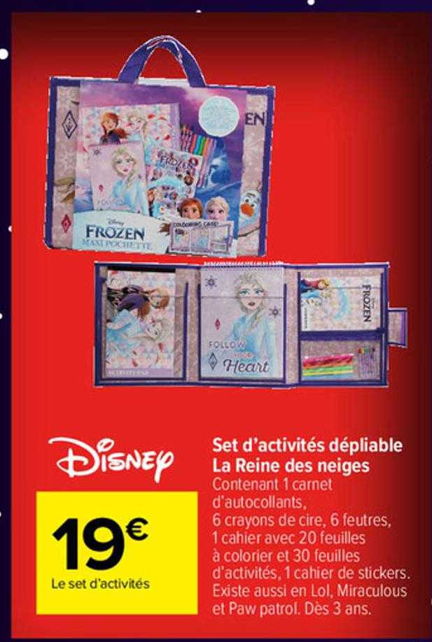 set d'activités dépliable la reine des neiges