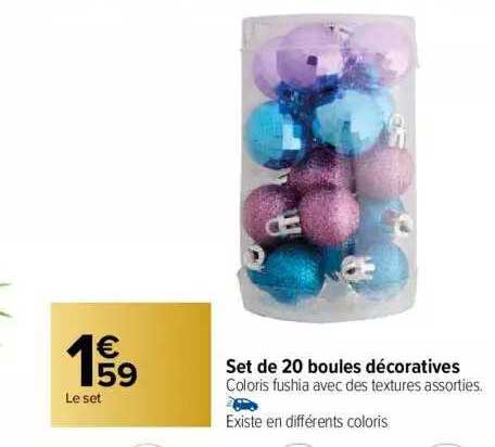 set de 20 boules décoratives