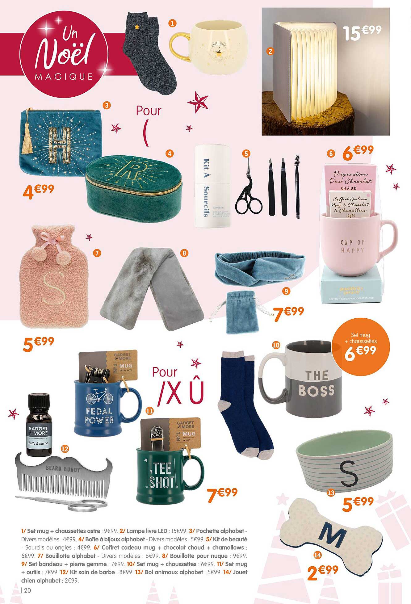 set mug + chaussettes astre, lampe livre led, pochette alphabet , boîte à bijoux alphabet, kit de beauté, coffret cadeau mug + chocolat chaud + chamallows, bouillotte alphabet, bouillotte pour nuque,