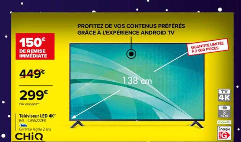 Téléviseur Led 4k 138 Cm Chiq