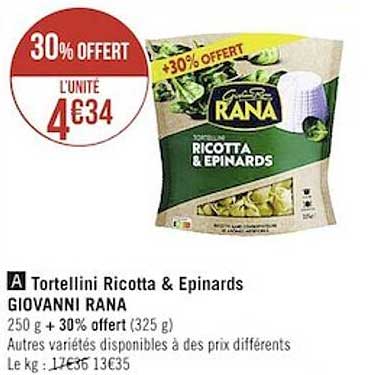 tortellini ricotta & épinards giovanni rana