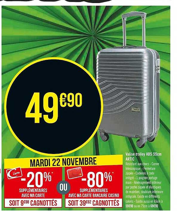 valise trolley abs 55cm artic